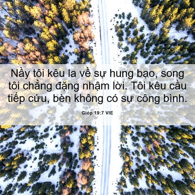 Picture 06 - Gióp 19:7 VIE - Nầy tôi kêu la về sự hung bạo, song - Bible Verse Picture