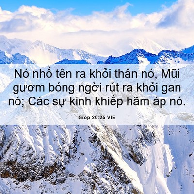 Picture 06 - Gióp 20:25 VIE - Nó nhổ tên ra khỏi thân nó, Mũi gươm - Bible Verse Picture