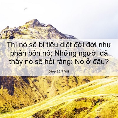 Picture 06 - Gióp 20:7 VIE - Thì nó sẽ bị tiêu diệt đời đời - Bible Verse Picture