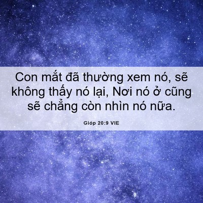 Picture 06 - Gióp 20:9 VIE - Con mắt đã thường xem nó, sẽ không - Bible Verse Picture