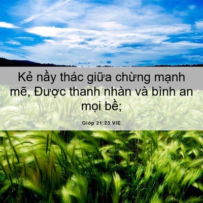 Picture 06 - Gióp 21:23 VIE - Kẻ nầy thác giữa chừng mạnh mẽ, - Bible Verse Picture