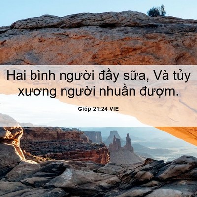 Picture 06 - Gióp 21:24 VIE - Hai bình người đầy sữa, Và tủy - Bible Verse Picture