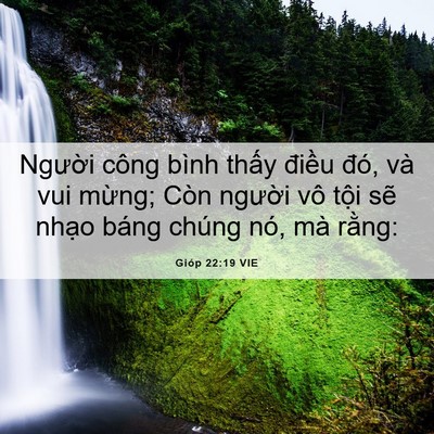 Picture 06 - Gióp 22:19 VIE - Người công bình thấy điều đó, và vui - Bible Verse Picture