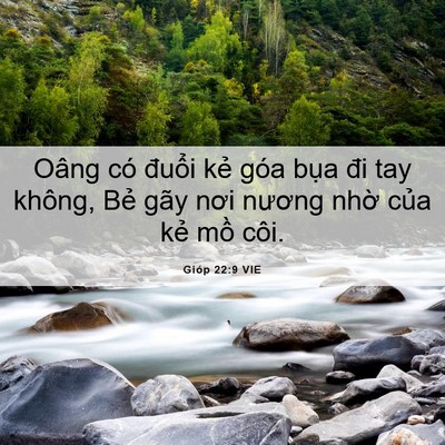 Picture 06 - Gióp 22:9 VIE - Oâng có đuổi kẻ góa bụa đi tay không, - Bible Verse Picture
