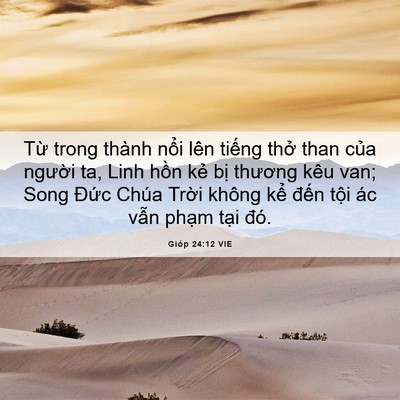 Picture 06 - Gióp 24:12 VIE - Từ trong thành nổi lên tiếng thở than - Bible Verse Picture