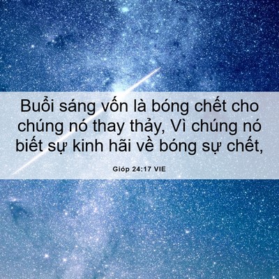 Picture 06 - Gióp 24:17 VIE - Buổi sáng vốn là bóng chết cho chúng - Bible Verse Picture