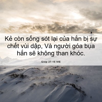 Picture 06 - Gióp 27:15 VIE - Kẻ còn sống sót lại của hắn bị sự - Bible Verse Picture