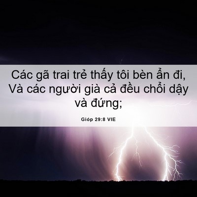 Picture 06 - Gióp 29:8 VIE - Các gã trai trẻ thấy tôi bèn ẩn đi, - Bible Verse Picture