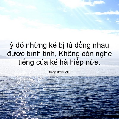 Picture 06 - Gióp 3:18 VIE - ỳ đó những kẻ bị tù đồng nhau - Bible Verse Picture