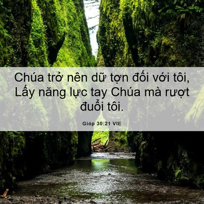 Picture 06 - Gióp 30:21 VIE - Chúa trở nên dữ tợn đối với tôi, - Bible Verse Picture