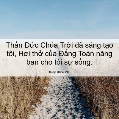 Picture 06 - Gióp 33:4 VIE - Thần Đức Chúa Trời đã sáng tạo tôi, - Bible Verse Picture