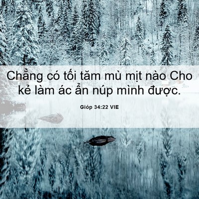 Picture 06 - Gióp 34:22 VIE - Chẳng có tối tăm mù mịt nào Cho kẻ - Bible Verse Picture
