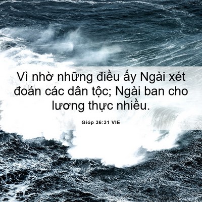 Picture 06 - Gióp 36:31 VIE - Vì nhờ những điều ấy Ngài xét đoán - Bible Verse Picture