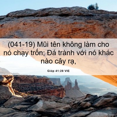 Picture 06 - Gióp 41:28 VIE - (041-19) Mũi tên không làm cho nó chạy - Bible Verse Picture