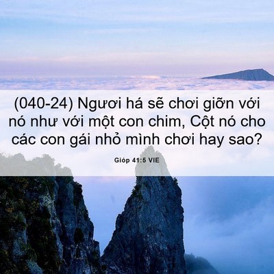 Picture 06 - Gióp 41:5 VIE - (040-24) Ngươi há sẽ chơi giỡn với nó - Bible Verse Picture