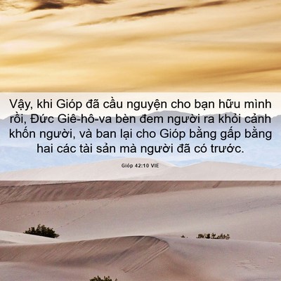 Picture 06 - Gióp 42:10 VIE - Vậy, khi Gióp đã cầu nguyện cho bạn - Bible Verse Picture