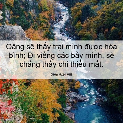 Picture 06 - Gióp 5:24 VIE - Oâng sẽ thấy trại mình được hòa - Bible Verse Picture