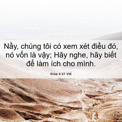 Picture 06 - Gióp 5:27 VIE - Nầy, chúng tôi có xem xét điều đó, nó - Bible Verse Picture