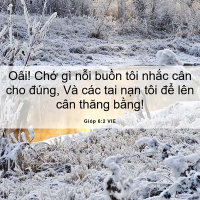 Picture 06 - Gióp 6:2 VIE - Oâi! Chớ gì nỗi buồn tôi nhắc cân cho - Bible Verse Picture