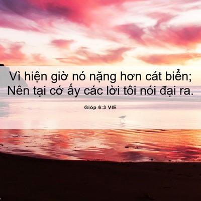 Picture 06 - Gióp 6:3 VIE - Vì hiện giờ nó nặng hơn cát biển; - Bible Verse Picture