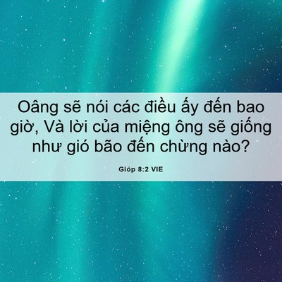 Picture 06 - Gióp 8:2 VIE - Oâng sẽ nói các điều ấy đến bao - Bible Verse Picture