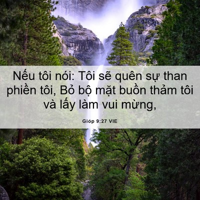 Picture 06 - Gióp 9:27 VIE - Nếu tôi nói: Tôi sẽ quên sự than - Bible Verse Picture