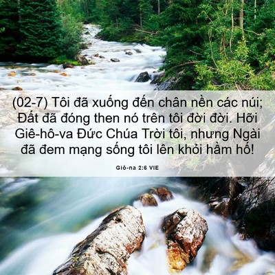 Picture 06 - Giô-na 2:6 VIE - (02-7) Tôi đã xuống đến chân nền các - Bible Verse Picture