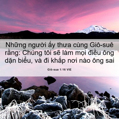 Picture 06 - Giô-sua 1:16 VIE - Những người ấy thưa cùng Giô-suê - Bible Verse Picture