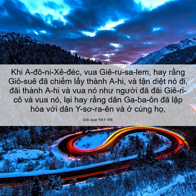 Picture 06 - Giô-sua 10:1 VIE - Khi A-đô-ni-Xê-đéc, vua Giê-ru-sa-lem, hay - Bible Verse Picture