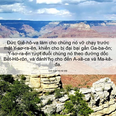 Picture 06 - Giô-sua 10:10 VIE - Đức Giê-hô-va làm cho chúng nó vỡ - Bible Verse Picture