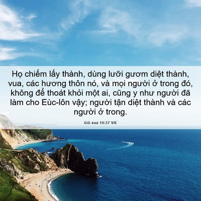 Picture 06 - Giô-sua 10:37 VIE - Họ chiếm lấy thành, dùng lưỡi gươm - Bible Verse Picture