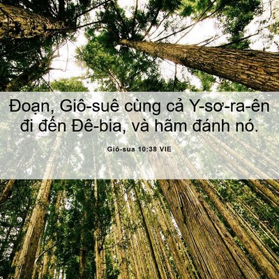 Picture 06 - Giô-sua 10:38 VIE - Đoạn, Giô-suê cùng cả Y-sơ-ra-ên đi - Bible Verse Picture
