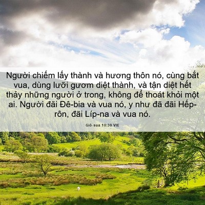 Picture 06 - Giô-sua 10:39 VIE - Người chiếm lấy thành và hương thôn - Bible Verse Picture