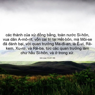 Picture 06 - Giô-sua 13:21 VIE - các thành của xứ đồng bằng, toàn - Bible Verse Picture
