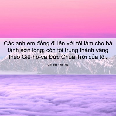 Picture 06 - Giô-sua 14:8 VIE - Các anh em đồng đi lên với tôi làm cho - Bible Verse Picture
