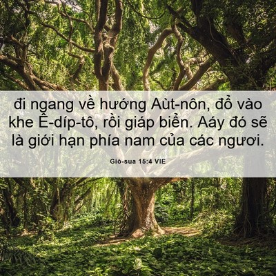 Picture 06 - Giô-sua 15:4 VIE - đi ngang về hướng Aùt-nôn, đổ vào khe - Bible Verse Picture