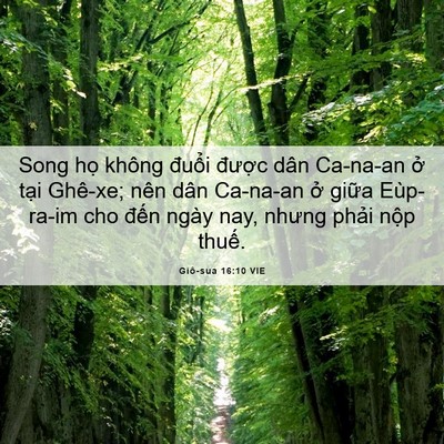 Picture 06 - Giô-sua 16:10 VIE - Song họ không đuổi được dân Ca-na-an - Bible Verse Picture