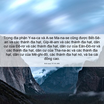 Picture 06 - Giô-sua 17:11 VIE - Trong địa phận Y-sa-ca và A-se Ma-na-se - Bible Verse Picture