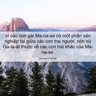 Picture 06 - Giô-sua 17:6 VIE - vì các con gái Ma-na-se có một phần sản - Bible Verse Picture