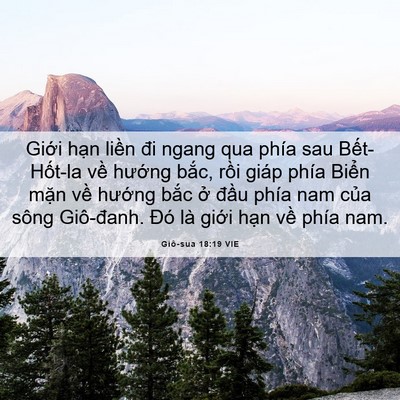 Picture 06 - Giô-sua 18:19 VIE - Giới hạn liền đi ngang qua phía sau - Bible Verse Picture