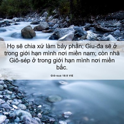 Picture 06 - Giô-sua 18:5 VIE - Họ sẽ chia xứ làm bảy phần; Giu-đa - Bible Verse Picture