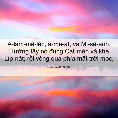 Picture 06 - Giô-sua 19:26 VIE - A-lam-mê-léc, a-mê-át, và Mi-sê-anh. - Bible Verse Picture