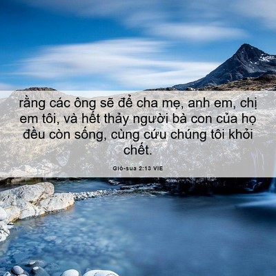 Picture 06 - Giô-sua 2:13 VIE - rằng các ông sẽ để cha mẹ, anh em, - Bible Verse Picture