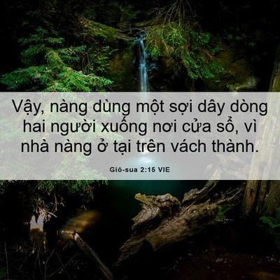 Picture 06 - Giô-sua 2:15 VIE - Vậy, nàng dùng một sợi dây dòng hai - Bible Verse Picture