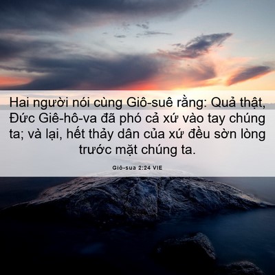 Picture 06 - Giô-sua 2:24 VIE - Hai người nói cùng Giô-suê rằng: Quả - Bible Verse Picture