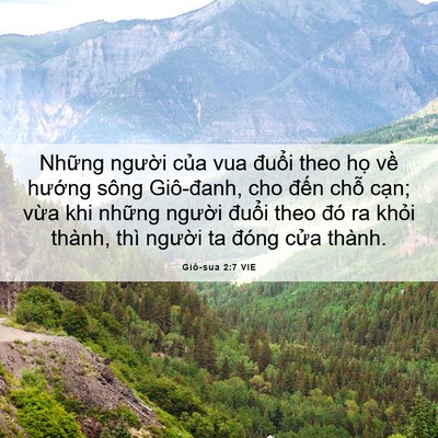 Picture 06 - Giô-sua 2:7 VIE - Những người của vua đuổi theo họ về - Bible Verse Picture