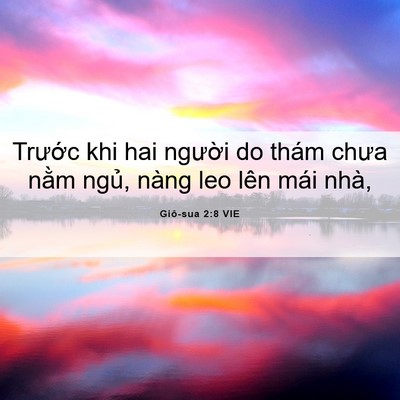 Picture 06 - Giô-sua 2:8 VIE - Trước khi hai người do thám chưa nằm - Bible Verse Picture