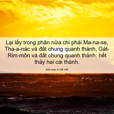 Picture 06 - Giô-sua 21:25 VIE - Lại lấy trong phân nửa chi phái Ma-na-se, - Bible Verse Picture