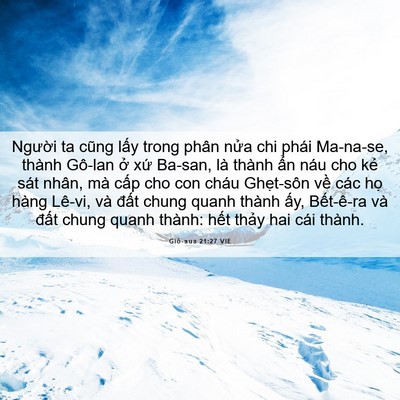 Picture 06 - Giô-sua 21:27 VIE - Người ta cũng lấy trong phân nửa chi - Bible Verse Picture