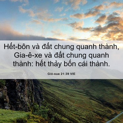 Picture 06 - Giô-sua 21:39 VIE - Hết-bôn và đất chung quanh thành, - Bible Verse Picture